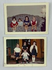 Four Children One Year Later Lot Of 2 Color Photograph 2.5 x 3.5 picture