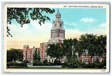 c1930's East Side High School Building Clock Tower Denver Colorado CO Postcard picture