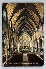 St Louis MO-Missouri, Interior St Peter-Paul Church, Antique Vintage Postcard picture