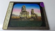 RHJ Glass Magic Lantern Slide Photo COLOSSI AT THEBES EGYPT picture