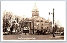 Mason Michigan~Ingham County Courthouse & Main Street~1940s RPPC picture