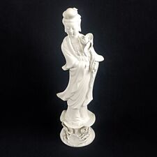 Vintage Chinese Blanc de Chine Guanyin Standing Porcelain Figurine 10-1/2