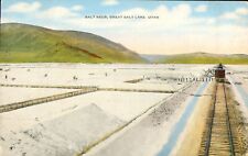 c1940 UTAH, Salt Beds, GREAT SALT LAKE 18 Miles West of City - Vintage POSTCARD picture