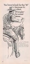 Wrangler Real 9 out of 10 Champions Wear Wrangler Jeans Vtg Magazine Print Ad picture