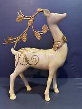 Vintage Gold Embossed Marbled Resin Stag Deer 10” *preowned picture