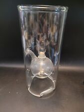 Wolfard Glass Blowing Company Hand Blown Clear Glass Oil Lamp 9” picture