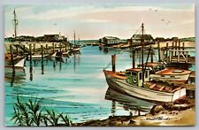 Postcard Picturesque Barnstable Harbor Cape Cod MA Robert Brooks  Hyannis Mass  picture