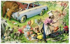 Alfred Mainzer - Eugen Hartung Cats Postcard 4981 - Cookout with Bears picture