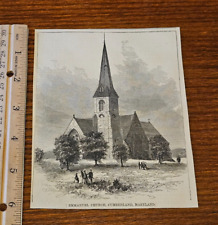 Harper's Weekly 1867 Sketch Print Emmanuel Church Cumberland Maryland picture