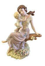 Porcelain Figurine Mother & Child, Floral Motif & Tree Branch 10 3/4” picture