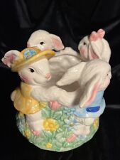 Easter Bunnies Centerpiece Circle Of Celebration - Sunday In The Park Ceramic 7” picture