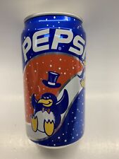 Vintage PEPSI Can (Unopened, Full) - RARE 1995 Penguin Christmas Holiday picture