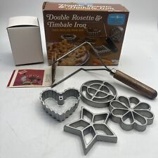 Vintage Nordic Ware Double Rosette and Timbale Iron 4 Molds in Original Box picture