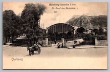 CHERBOURG FRANCE Hamburg-Amerika Linie America Line On Board Steamer Postcard picture