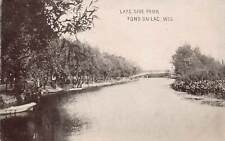 Fond Du Lac Lakeside Park Bridge Lake Winnebago 1910s Vtg Postcard O9 picture
