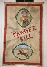 Vintage 1900's Pawnee Bill Painted Canvas Original Wild West Show 5ft x 8ft RARE picture