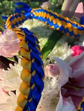 Royal Blue & Gold Satin Double Ribbon Graduation Lei (Custom orders available) picture
