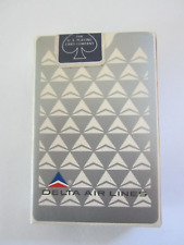 Vintage Delta Air Lines Gray White Playing Cards US Playing Card Co Sealed NOS picture