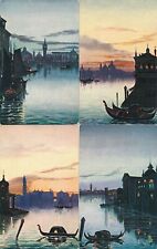 (4 cards) Venice, Italy - Sunset Evening Canal Views - DB - Tuck Oilette picture
