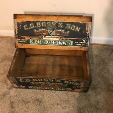 Vintage C.D. Boss & Son Biscuits Wooden Display Case Box Crate Cabinet picture