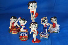 Betty Boop Hinged Metal Treasure Box LE Set of 6 Different Figurines PHB Retired picture