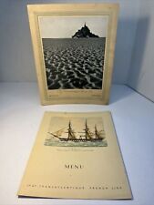 1939 SS CHAMPLAIN French Cruise Line & Ocean LIner Champlain 1939 Luncheon Menus picture