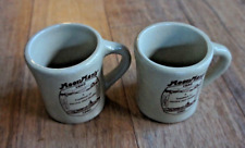 Set of 2 ~ Vintage 1980 MOORMAN'S Advertising Coffee Mug Cup Western Stoneware picture