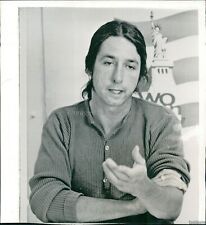 1972 Anti-War Activist Tom Hayden Member S.D.S In Berkeley Vietnam Photo 8X8 picture