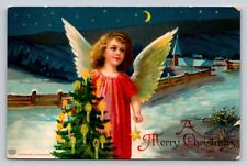 c1910 Lovely Angel Tree Candles Ornaments Gel Germany Christmas P388 picture