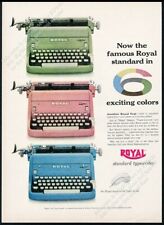1955 Royal typewriter green pink blue color photo vintage print ad picture