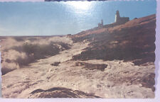 Postcard ME Along the Maine Coast Granite Cliffs Lighthouse Vintage PC picture