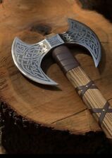 Custom handmade Double Edge Carbon Steel Viking Axe -30 Inches Sword Hunting picture