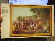 Vintage Old PENNSYLVANIA Postcard Benjamin West Painting William Penn Treaty Art picture