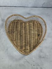Heart Shaped Rattan Weave Basket Tray Wicker Woven Furniture 9'x9' picture