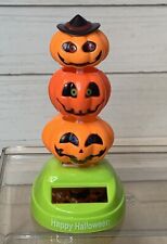 Pumpkin Totem Halloween Solar Dancing Toy Bobble Bobblehead 4.25” Works picture