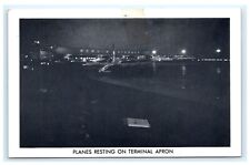 Planes Resting on Terminal Apron Newark Airport at Night 1968 NJ New Jersey A7 picture