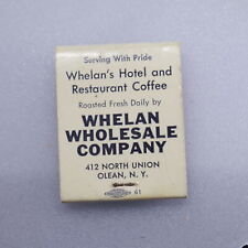 Whelan Wholesale Olean Ny Smethport PA Vintage Matchbook Cover Unstruck picture