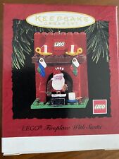 HALLMARK 1995 LEGO FIREPLACE WITH SANTA ORNAMENT picture