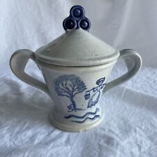 Metlox poppytrail blue provincial homestead sugar bowl with lid farm country picture