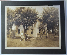 Original Old Vintage Outdoor Real Photo Family Gentlemen Lady House Joplin USA picture