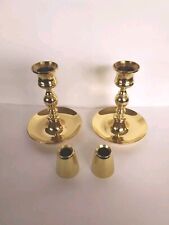 Pair Of Baldwin Brass Candlesticks Holders With Followers -Forged In America picture
