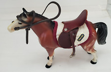 Vintage Traditional Ranch Horse Brown with Saddle, Blanket & Reins #2152 picture