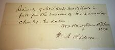 Rare Antique W. L. Keep Payment Slip, Servant Charley's Board Washington DC 1830 picture