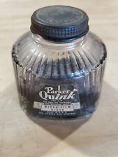 Vintage Parker Quink Micro-Film Black 4 oz. Ink Glass Bottle USA picture