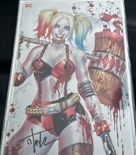 Gotham City Sirens #1- Harley Quinn Battle Damage Foil Signed Tyler Kirkham CAO  picture
