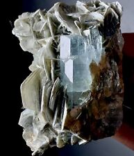 110 Gram Aquamarine Crystal With Mica Specimen From Nagar Valley Pakistan picture