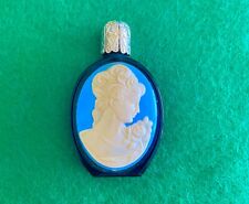 Vintage Austrian Cameo Blue glass and White Cameo Perfume Bottle picture