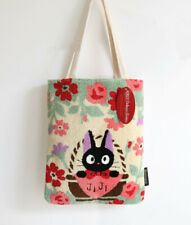 Japan KiKi's Delivery Service JIJI Cat embroidery Shoulder Bag Canvas bag Flower picture