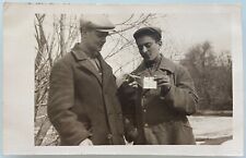 Affectionate Couple Men Smoking Handsome Young Guys Gay Interest Vintage Photo picture