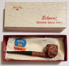 Vintage Belmont Genuine Briar  Carved Pipe Style King NEW IN BOX picture